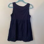 Gap Blue Maternity Medium Navy Blue Sleeveless Scoop Neck Babydoll Tank Top Photo 3