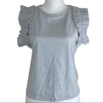 ZARA NWT Light Grey Contrast Top Size Small Photo 8
