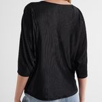 EXPRESS Sheer Black Ribbed Dress Top Photo 2