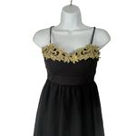Trac ‎ Size XS Black Gold Mini Dress Whimisgoth Chiffon Fairy Grunge HOCO Photo 1