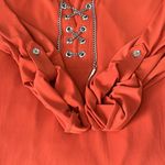 Michael Kors  Lace Up Shirt Dress Orange Size Medium Photo 8