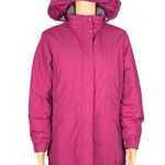 L.L.Bean raspberry pink with grey trim Thinsulate Quilted winter coat Small VGUC Photo 2