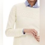 Banana Republic Lace Trim Pullover Sweater Creamy White 100% Cotton Womens Sz S Photo 1