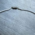 Vintage Beaded Floral Necklace Blue White Photo 2