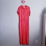 Anthropologie Entro Orange And Pink Bright Tropical Oasis Jumpsuit Photo 2