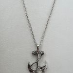 Anchor Pendant Necklace for Men Women,Streetwear Punk Hip Hop Unisex Style Silver Photo 0