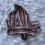 SheIn Halter Tank Top Brown Tan White Size Xs New  Photo 0