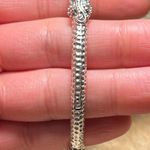 Sterling Silver Sarda Artisan  Cut Out Filigree Scroll Hinged Bangle Photo 12