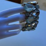 Vintage Italian Bracelet Large clear Blue Multiple Crystals Stones Quality Sz 7” Photo 4