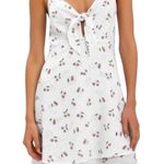 Rails  Linen Tie-Front August Sun Dress in White & Red Cherries Print Size Medium Photo 8
