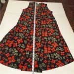 LuLaRoe Joy Duster Black Red Orange Hibiscus Flowers Floral Womens Size Small Photo 6