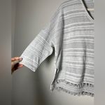 Madewell NWT Short Sleeve Fringe Hoodie Pom Boxy Cut Popover Hoodie Photo 6