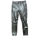 Spanx Large Brown Faux Vegan Leather Shiny Pull On Skinny Leg Pants Rear Pockets Photo 7