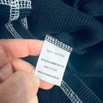 Urban Nation Black & White Stitched Ribbed Scoop Neck Cotton Mini Dress Black Size L Photo 4