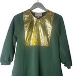 Buru Gold and Emerald Green Bib Front A Line Dress NEW Size XS Photo 1