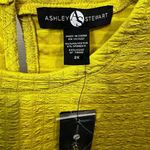 Ashley Stewart Women's 2XL Yellow Textured Short Sleeve Blouse Career Boxy Fit Photo 5