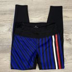 Athleta Black with Red, White & Blue Stripes Cropped Leggings Size XS Photo 1