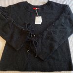 n:philanthropy NEW! $228 Amy Lace-Up Sleeve Sweater Black Cat Size Small Photo 4