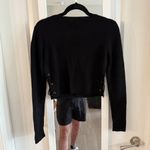 Alice + Olivia Women's Alice + Olvia Lace Up Side Long Sleeve Blouse Size Medium Color Black Photo 3