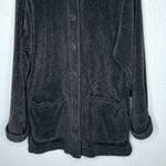 VTG LL Bean Womens Sherpa Fleece Jacket Cozy Outdoorsy USA Made Gray Medium Photo 2