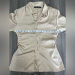 ZARA  cream satin ruched blouse Photo 8