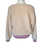 Joe Boxer Sherpa Teddy Pullover Crewneck Sweatshirt with striped hem size large Photo 82