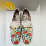Boden White and Red Poppy floral loafers Size 40 Photo 4