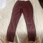 Burgandy leather pants Red Size 0 Photo 1