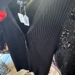 Central Park West Black Ribbed Button-Up Top. Center Park west. Size medium. Photo 3