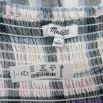 Madewell NEW  Lucie Elbow-Sleeve Smocked Mini‎ Dress in Lebaum Plaid, M Photo 12