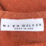 Bryn Walker Cinnamon Asymmetrical Hem Lagenlook Linen Tunic Top Rust L Photo 5
