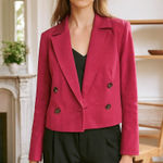 Adrienne Landau  Cropped Blazer Double Breasted Jacket Office Career Size Medium Photo 0