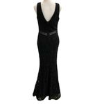 Lulus  Embroidered Floral Lace Mermaid Maxi Dress Gown Black size Medium Photo 8