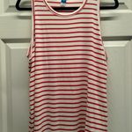 Old Navy NWT Women's Size Large Red & White Striped Luxe Super Soft Tank Top Photo 0