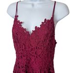 ASTR The Label Fuscia Lace Crochet Midi Lined Dress Wedding Guest Feminine L Red Size undefined Photo 3