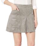 BCBGMAXAZRIA Grey Suede Skirt Photo 3