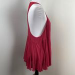 Free People Intimately Marble Illusion Mesh Peplum Tank Top Raspberry Red Medium Photo 7