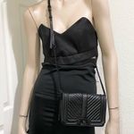 Rebecca Minkoff Chevron Quilted Small Turn Lock Love Black Leather Crossbody Bag Photo 1