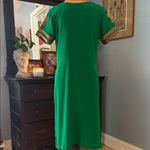 Handmade Boho Green Multicolored Embroidered Mirrored Paisley Print Midi Dress Photo 6