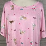 JOYSPUN Women's Plus Size Pink Dog Print Night Shirt Photo 1