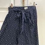 Aritzia Wilfred Navy Blue & White Leopard Print Women's Pants w/ Tie Detail XS Photo 3