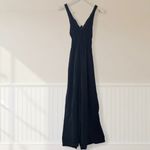 Anthropologie Sancia Oda Satin Jumpsuit in Midnight Navy Blue Size Small Photo 3