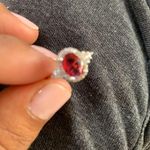 Australian Crystal Oval Stone Ring Dipped In White Gold... Pink Photo 4