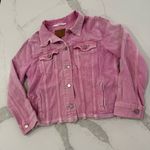 Sanctuary Distressed ButtonFront Denim Jean Jacket Womens Small Wild Cherry Pink Photo 1
