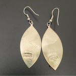 Vintage Alpaca Mexico Handcrafted MOP Abalone Inlay Mexican Silver Earrings 7g Green Photo 10