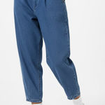 Vibrant  MIU Baggy Jeans Juniors 15 Medium Wash Cropped Pleated Tapered 90s Retro Photo 0