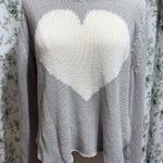 Wooden Ships  Heart Sweater Women’s Loose Knit Slouchy Beach Photo 0