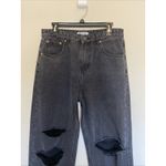 Motel Rocks  Faded Black Distressed Wide Roomy 5-Pocket Denim Jeans Womens Large‎ Photo 1