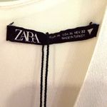 ZARA Satin Effect Ruched V-Neck Bodysuit Women's XL Ivory Boho Hippie Y2K Retro Photo 6
