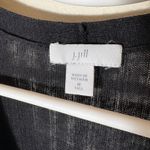 J. Jill Linen Blend Ribbed Long Cardigan Duster Black Size Medium Tall Photo 3